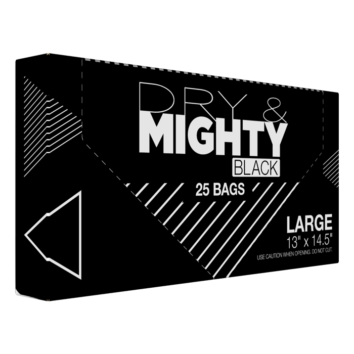 Dry & Mighty Black Bags Large, 13 in x 14.5 in